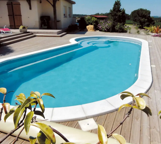piscine ovale terrasse bois